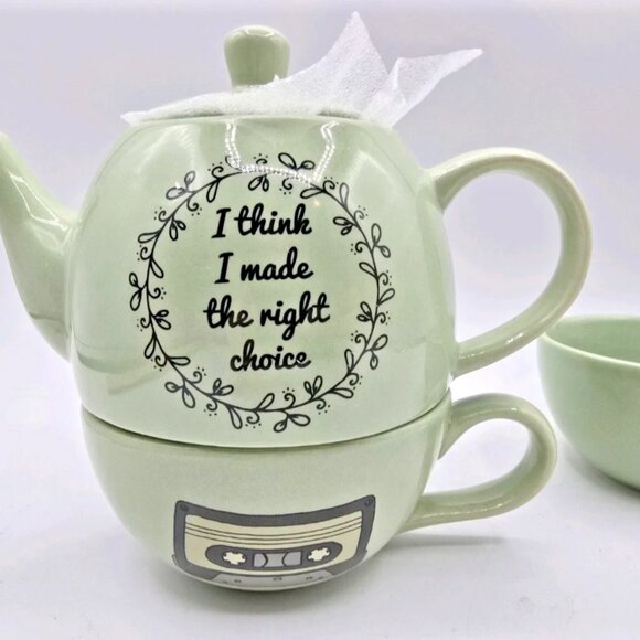 The Office Dunder Mifflin Jim’s Gift To Pam Ceramic Teapot 5x 6” 2 Tea Cups NWOB - Picture 7 of 13